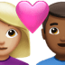 👩🏼‍❤️‍👨🏾 couple with heart: woman, man, medium-light skin tone, medium-dark skin tone display on Apple